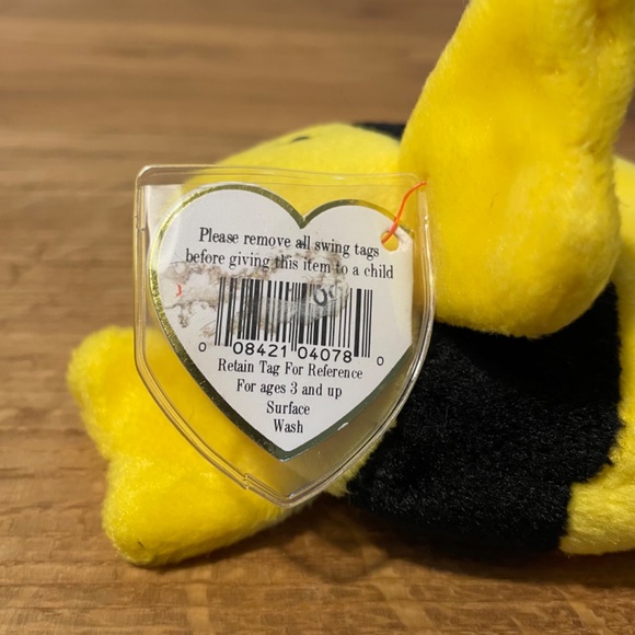 Ty Beanie Babies Bubbles Fish Yellow Black 1995 – New Tag On VINTAGE - Picture 3 of 8